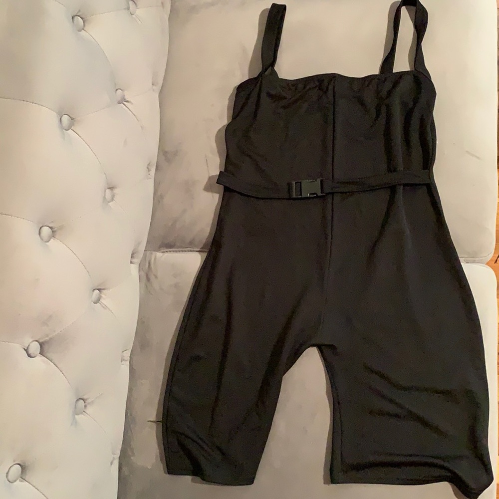 Black belted romper